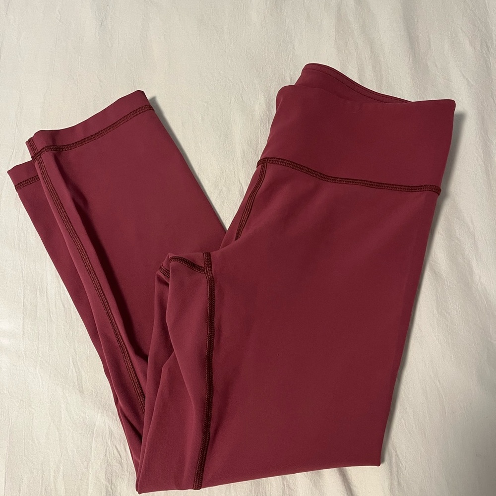 Lululemon Wunder Under Crop *Mid-Rise FullOn Luxtreme 21” Leggings Size 6 Merlot - Picture 13 of 13